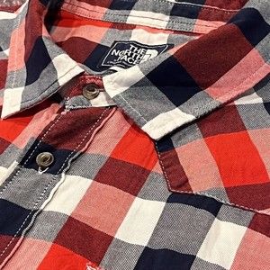 The North Face Red Multicolor Western Style Short Sleeve Button Up Mens Size 2XL